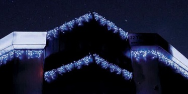 Ühendatav jääpurikate pärg 100LED 4,2mx0,6m, vilkuv soe valge \ valge