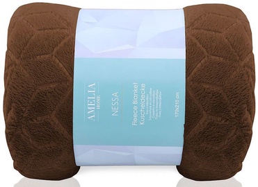 AmeliaHome Nessa Fleece Blanket Brown 70x150cm