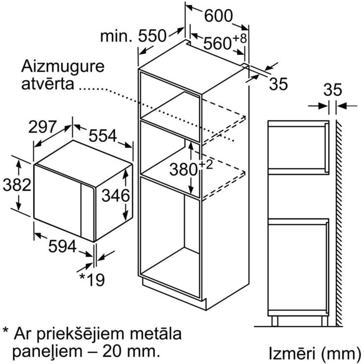 Встроенная микроволновая печь Bosch BFL520MS0