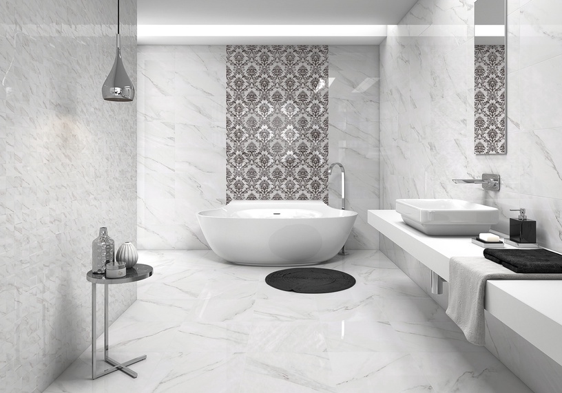 Flīzes, keramika Geotiles Agora 842999106952, 60 cm x 31.6 cm, balta