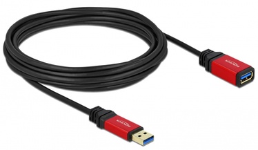 Кабель Delock USB 3.0 A male, USB 3.0 A female, 5 м, черный/красный