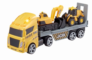Transporta rotaļlietu komplekts HTI JCB LS Construction Truck Transporter, dzeltena