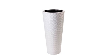 Цветочный горшок Form Plastic Makata Slim 2830-011, пластик, Ø 30 см, белый