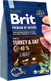 Sausā suņu barība Brit Premium By Nature Light, tītara gaļa, 3 kg