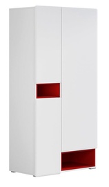 Black Red White Possi Air Wardrobe 100x198cm White/Red