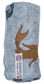 Lodger Swaddler Empire Fish 120x120cm Dusty Turquoise