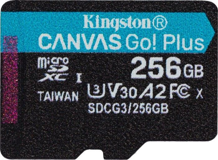 Mälukaart Kingston Canvas Go! Plus, 256 GB, 170 Mb/s - 90 Mb/s