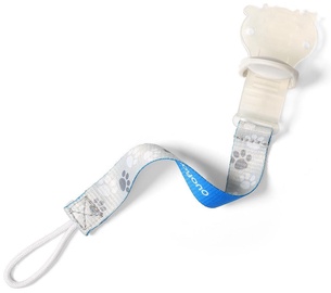 BabyOno Dummy Ribbon With Clip Blue