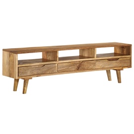 TV-laud VLX Solid Mango Wood 246787, hele pruun, 300 mm x 1400 mm x 410 mm