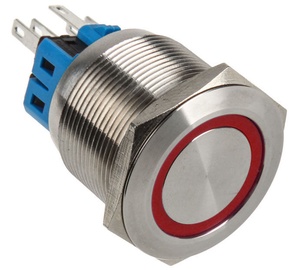 DimasTech Switch Push Button 25mm Silverline Red