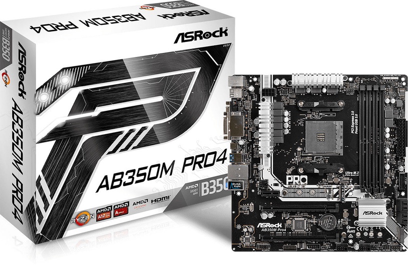 Pagrindinė plokštė ASRock AB350M PRO4