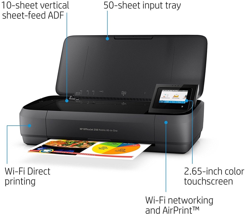 Daudzfunkciju printeris HP Officejet 250, tintes, krāsains