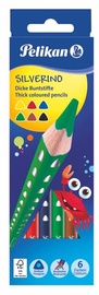 Pelikan Карандаши цветные, Silverino, трехгранные, SOFT, грубый, 6 цветов 