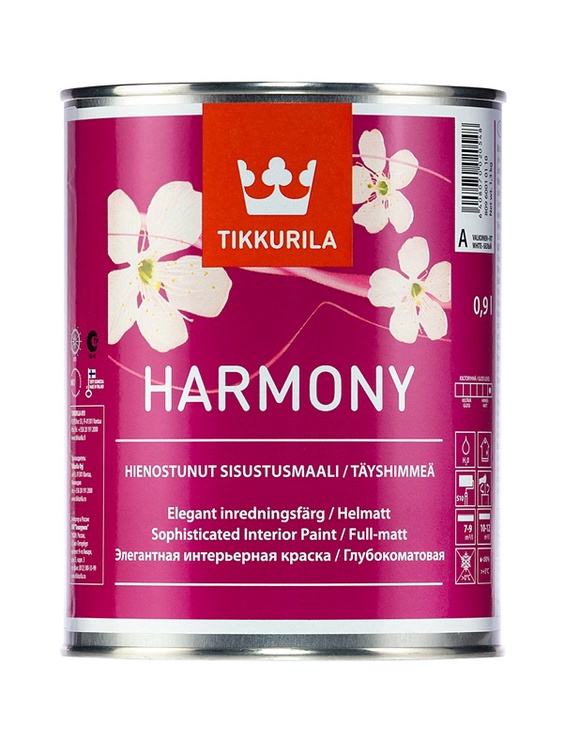 Акриловые краска Tikkurila Harmony, белый, 0.9 л