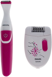 Epilaator Philips Satinelle Essential HP6548/01, valge/roosa/violetne