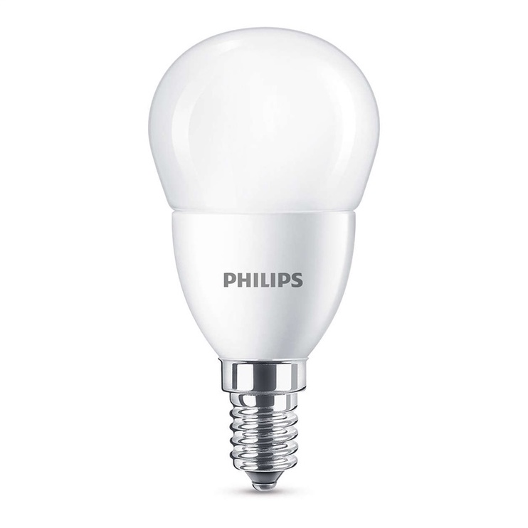 Lemputė Philips LED, P48, balta, E14, 7 W, 806 lm