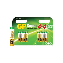 BATERIJAS GP ALKALINE AA/LR06 4+4 GAB