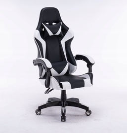 Spēļu krēsls Top E Shop Remus, 62 x 66 x 115 - 125 cm, balta/melna
