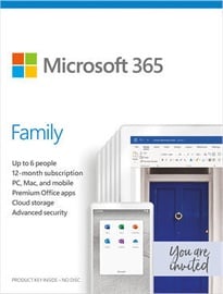 Программное обеспечение Microsoft Office 365 Family Retail 1-Year Russian License Medialess