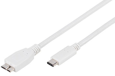 Провод Vivanco USB Type-C to Micro USB 3.0 USB Type-C male, Micro USB 3.0 B male, 1 м, белый