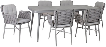 Sodo baldų komplektas Home4you Andros K21170, pilkas, 6 vietų