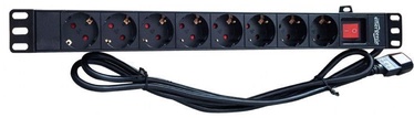 Gembird PDU 8 Schuko Sockets 1U 16A C14 Plug 3m Black