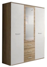 Skapis ASM Dino 3D3S White/Sonoma Oak, 135x55x191 cm, with mirror