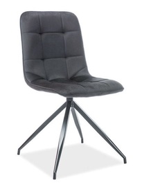 Ēdamistabas krēsls Signal Meble Texo Velvet Black, 1 gab.