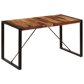 Söögilaud VLX Solid Sheesham Wood 247422, pruun/must, 1400 mm x 700 mm x 750 mm