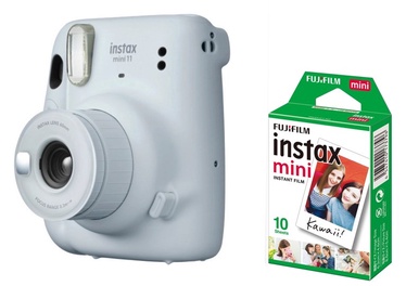 Kiirkaamera Fujifilm Instax Mini 11 Ice White + Instax Mini 10 Sheets