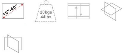 Teleri seinakinnitus NewStar, 10-40", 20 kg