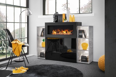 ASM Camino Chest Of Drawers LED w/ Fireplace Black/Concrete