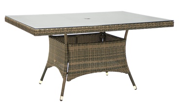 Home4you Wicker Table 150x100x74cm Cappuccino
