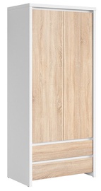 Riidekapp Black Red White Kaspian, tamm, 90x55.5x200.5 cm