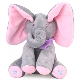 Mīkstā rotaļlieta Elephant, rozā/pelēka, 28 cm