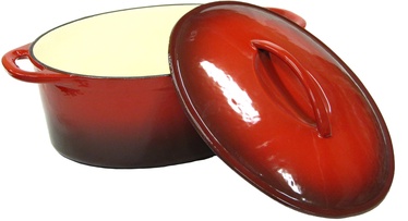 Asi Collection Cast Iron Oval Casserole 3.6l Red