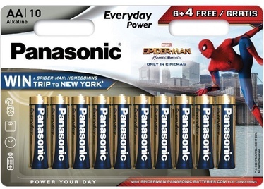 Panasonic Everyday Power Spider Man Battery LR6EPS/10BW 6+4 x AA