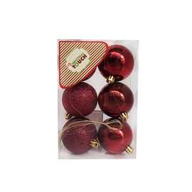 Eglutės žaisliukas N3/6006AB-R Red, 60 mm, 6 vnt.