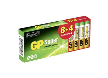 Elementai GP Super Alkaline AAA, 8+4 vnt.