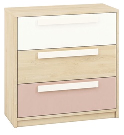 ML Meble Drop 10 Chest Of Drawers Beech/White/Pink