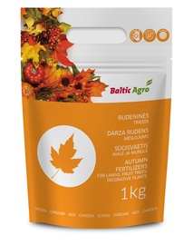 Удобрения для ягодных растений, для газона, для цветов Baltic Agro Autumn, гранулированные, 1 кг
