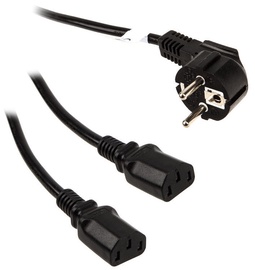 Kolink Dual Power Cable SchuKo To 2x IEC C13 1.8+0.5m Black