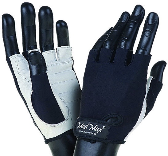 Перчатки без пальцев Mad Max, белый/черный, XL
