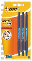Pastakas BIC Soft Fell Clic Grip Ball Pen Blue 3pcs