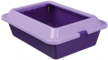 Kassi liivakast Trixie Kitty 4041, sinine/hall/violetne, avatud, 370x270x120 mm