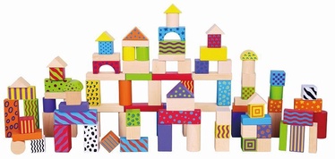 Viga Wooden Blocks Colorful Blocks Set 100pcs 59696