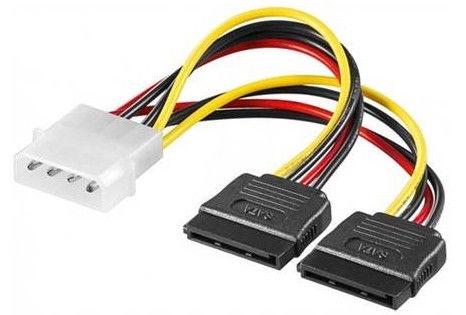 Провод Logilink 2x SATA Power 4 pin Molex, SATA x 2, 0.15 м
