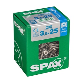 Саморез по дереву Spax A2, 3.5 x 25 мм, белый, 200 шт.