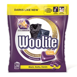 Skalbimo kapsulės Woolite Keratin Dark, 28 vnt
