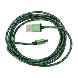 Platinet Fabric Cable MicroUSB To USB 2m Green
